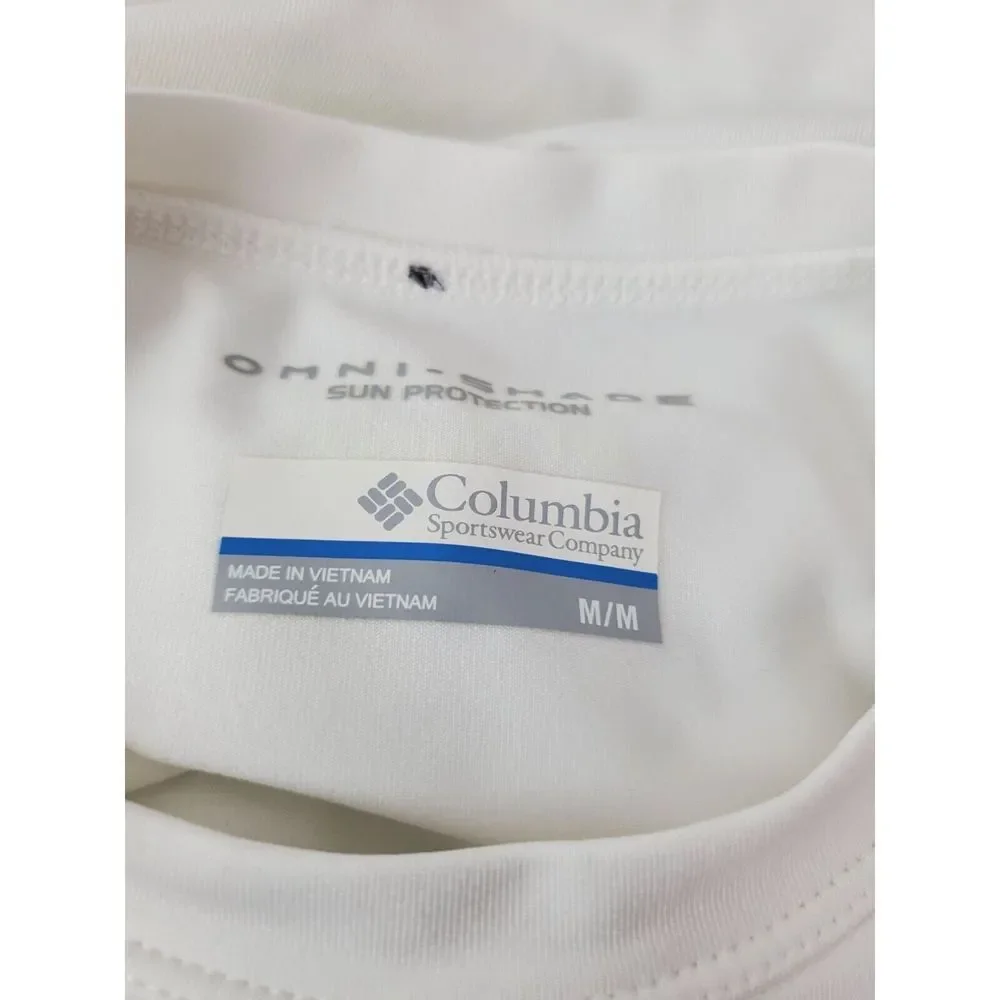 Columbia Women's White PFG Performance Fishing Shirt Size M‎ UPF 50